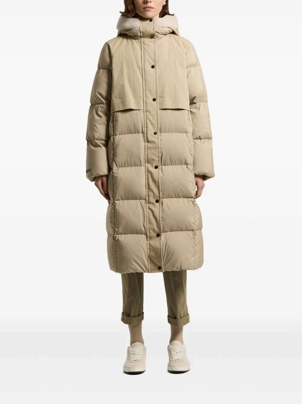 Peserico hooded quilted down coat | Neutrals | Image 1