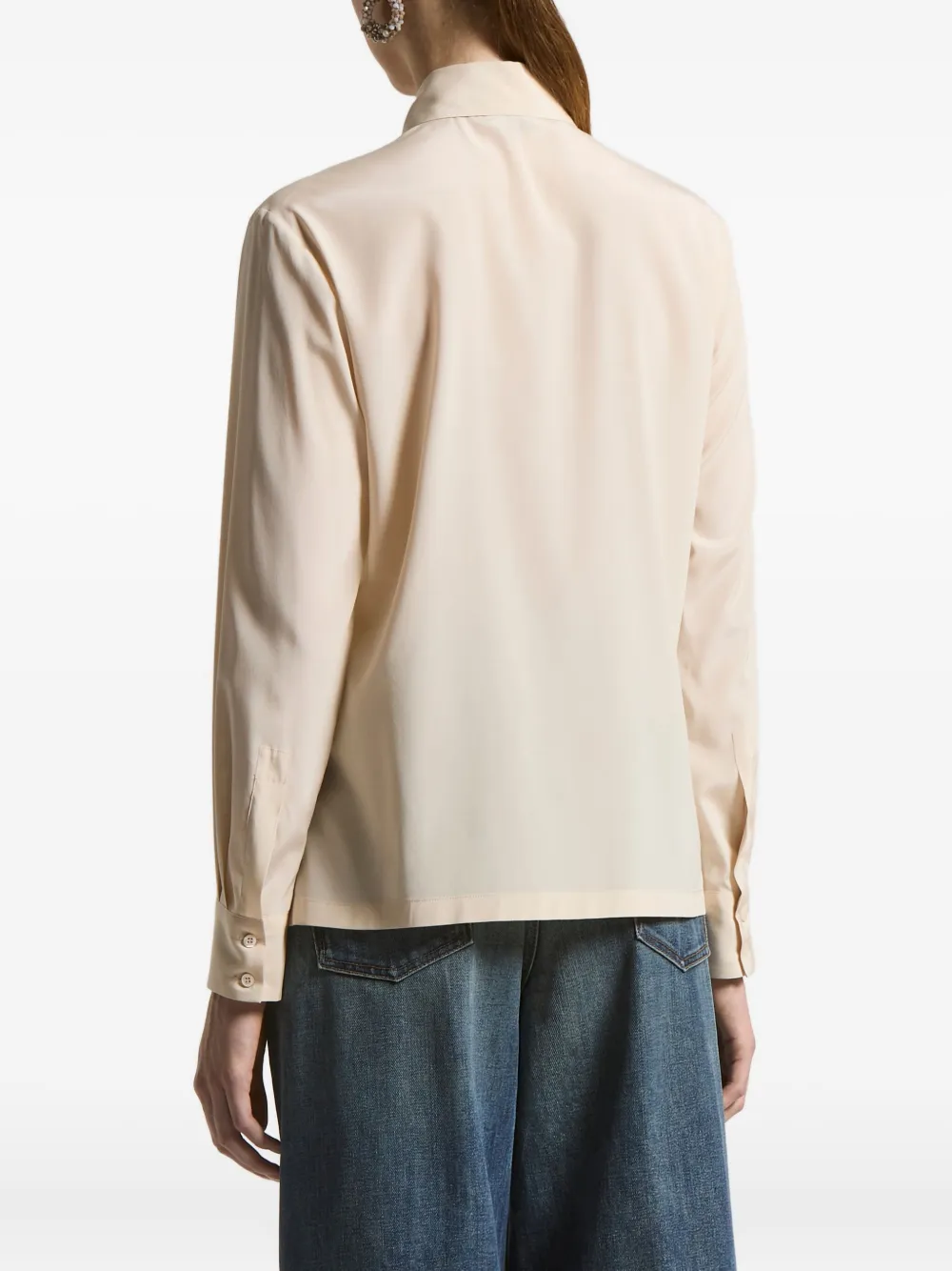 Peserico Embroidered-collar Shirt In Neutral
