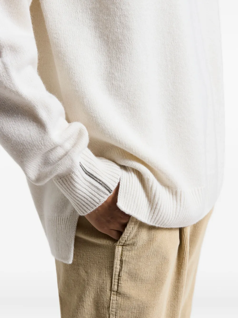 Peserico Trui met raglan mouwen en hoge hals 903 WHITE