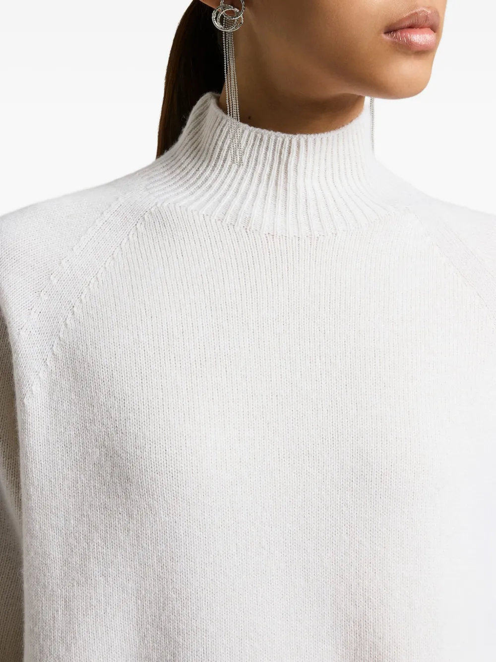 Peserico Trui met raglan mouwen en hoge hals 903 WHITE