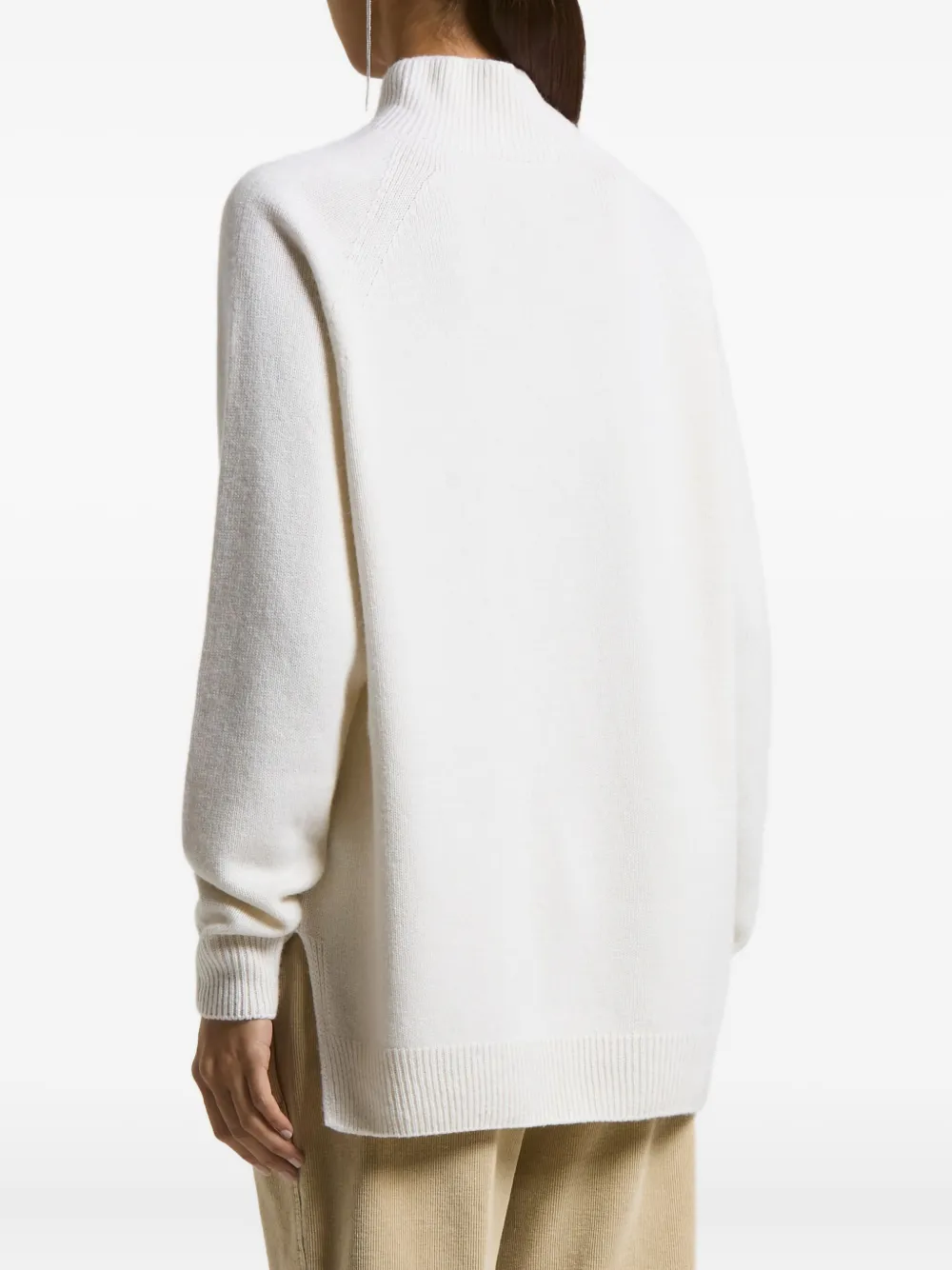 Peserico Trui met raglan mouwen en hoge hals 903 WHITE