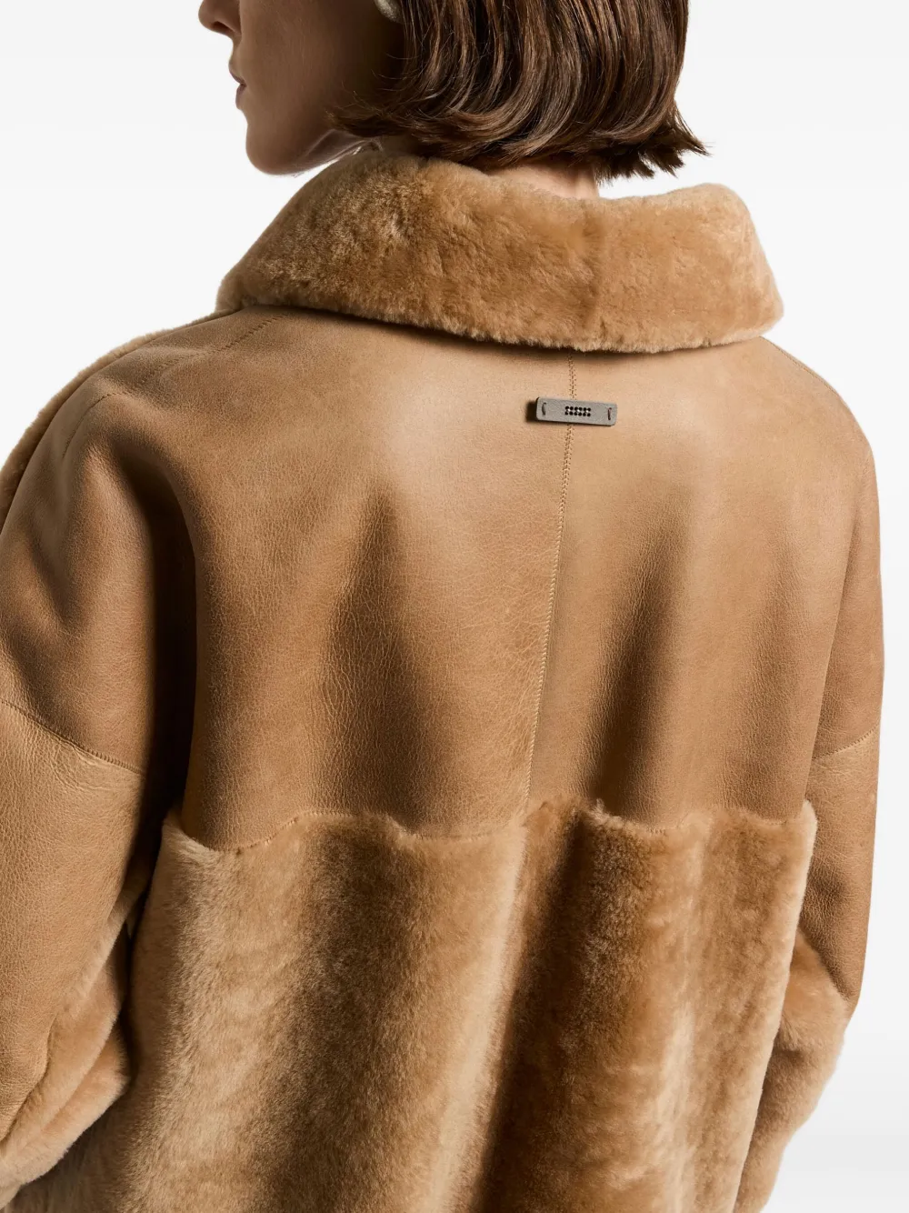 Peserico Paneled Button-up Coat In Brown
