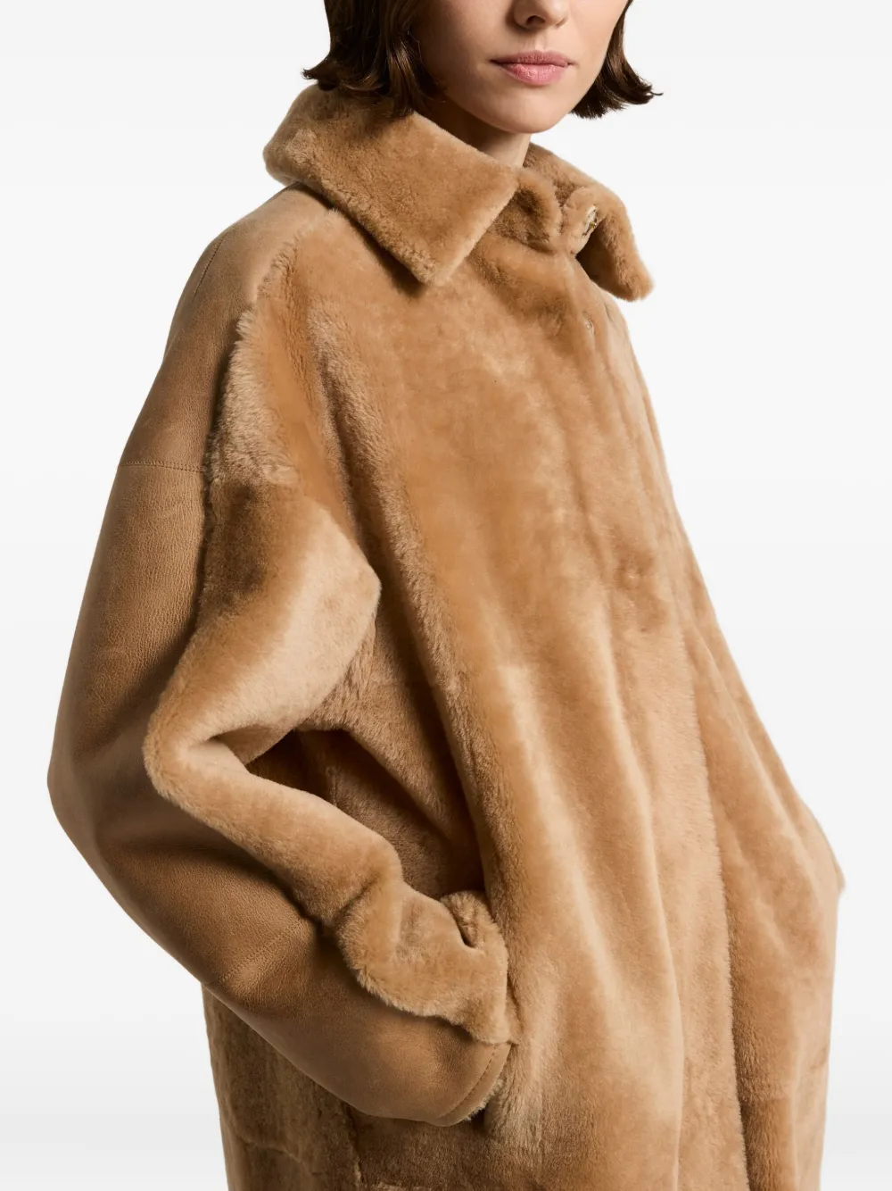 Peserico Cappotto con inserti - Marrone