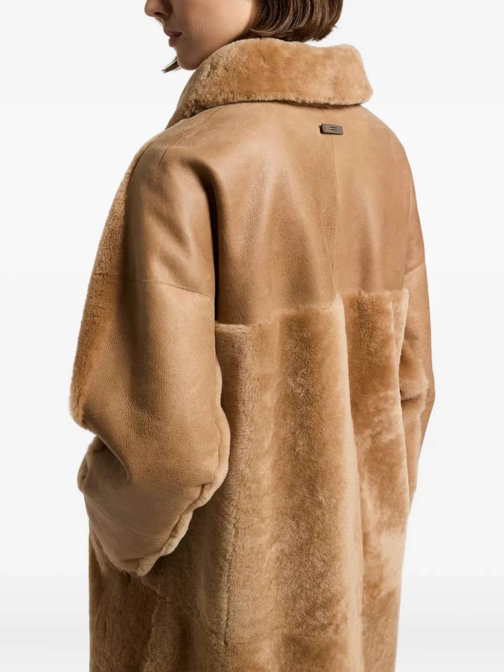 Peserico Paneled Button-up Coat In Brown