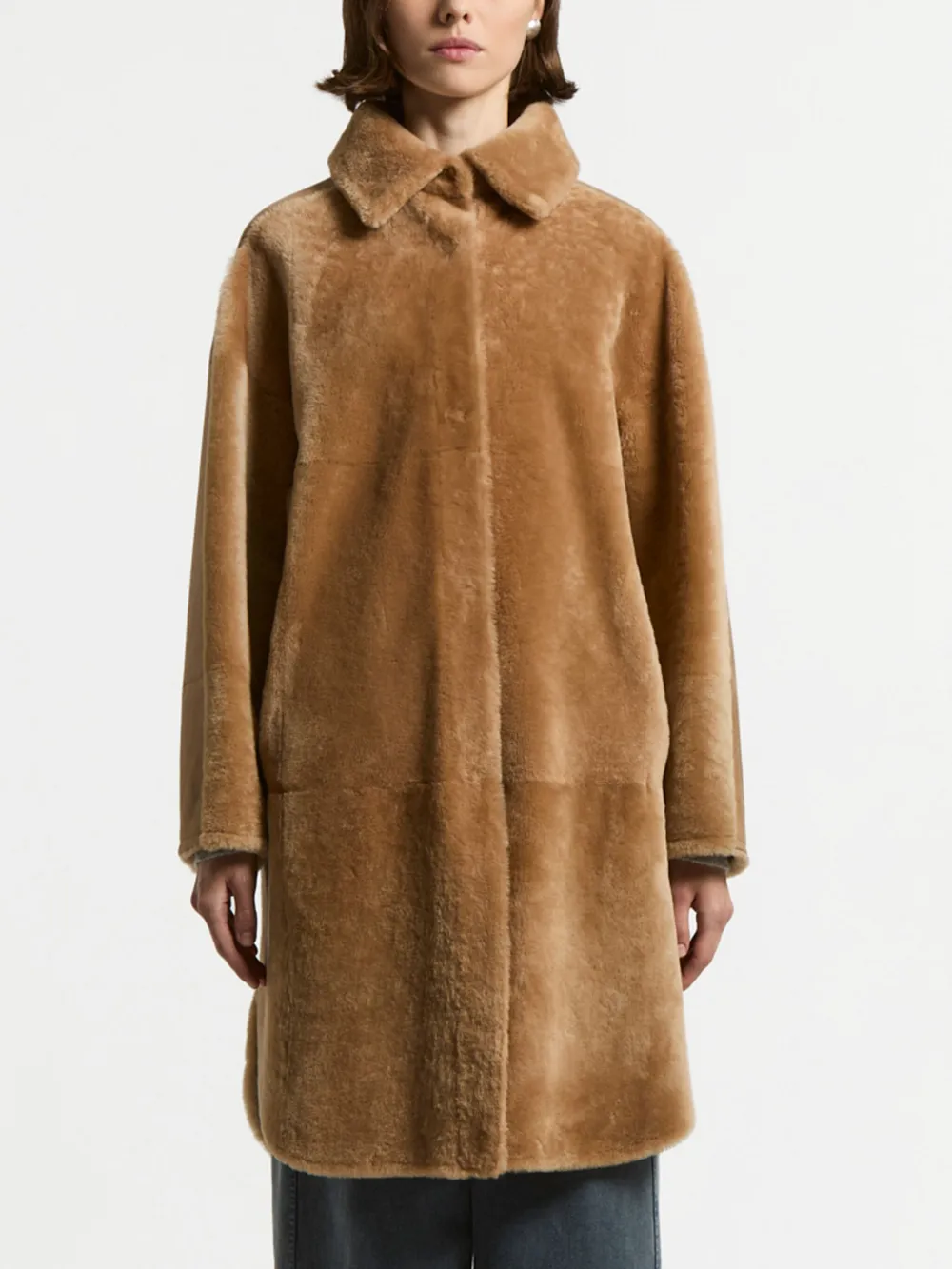 Peserico Paneled Button-up Coat In Brown