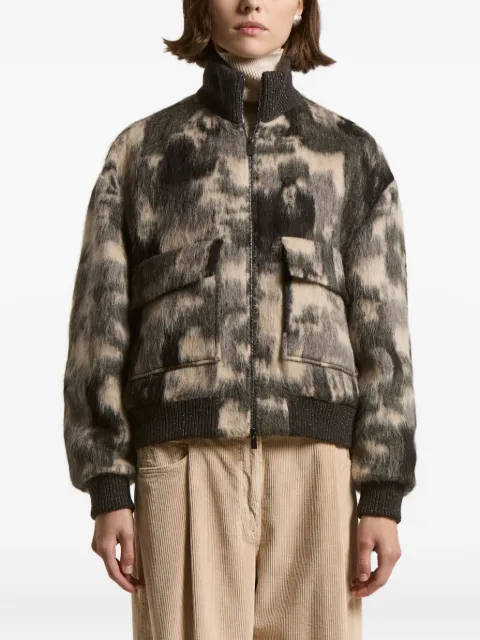 Peserico camouflage-pattern zip-front jacket