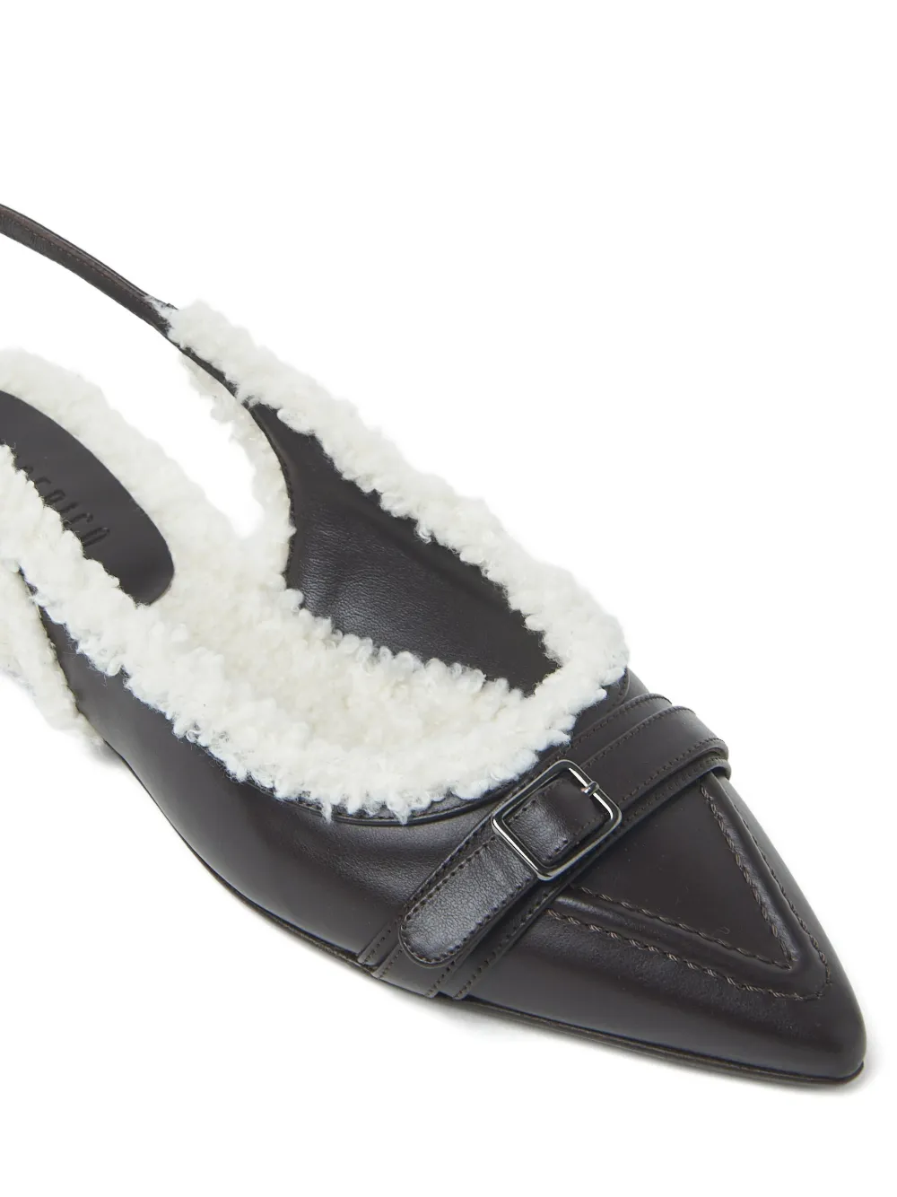 Peserico slingback buckle-detail flat mules Black