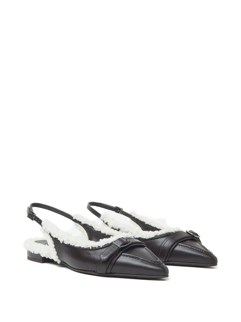 Peserico slingback buckle-detail flat mules Black