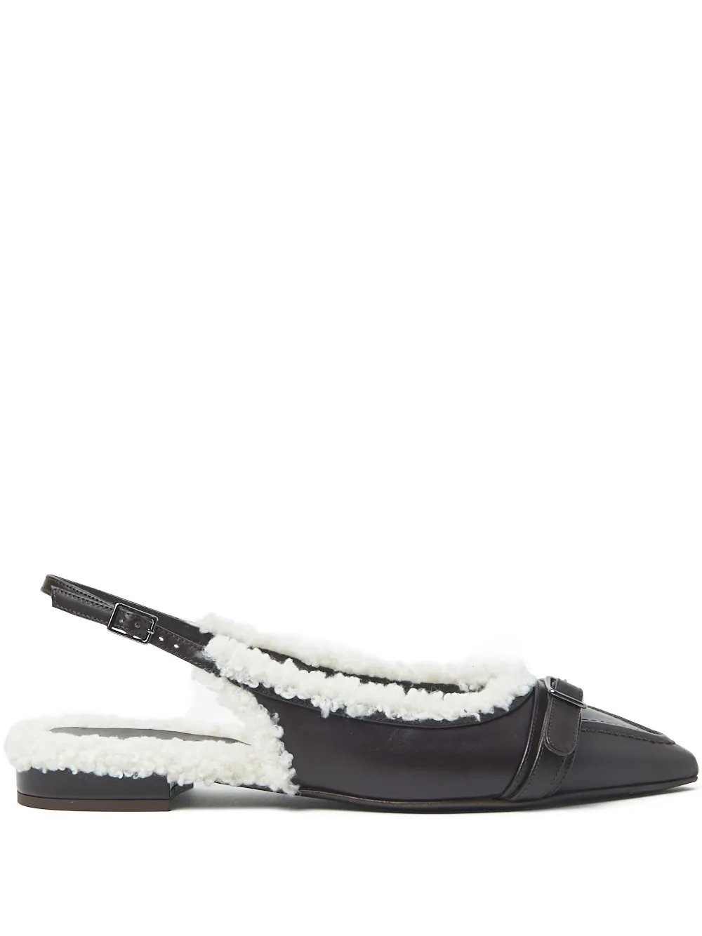 Peserico slingback buckle-detail flat mules Black
