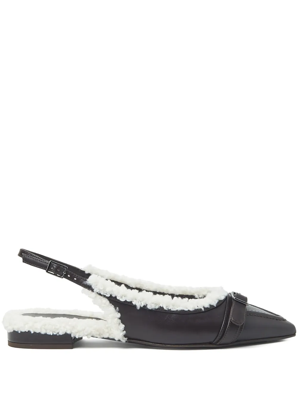 Peserico slingback buckle-detail flat mules Black