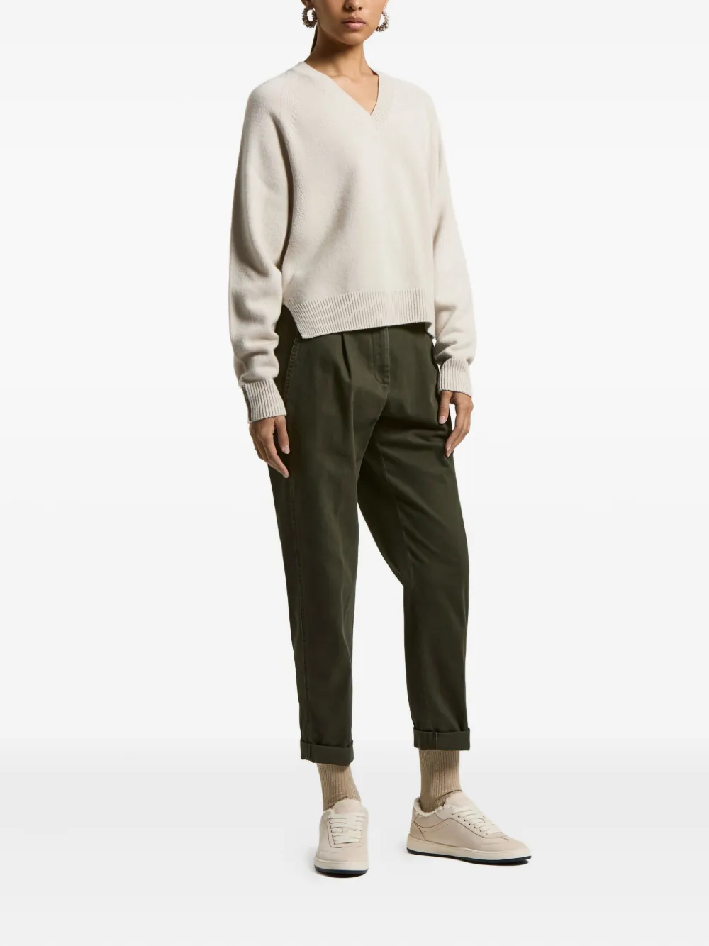 Peserico V-neck raglan-sleeves sweater | Knitted Sweaters | Image 2