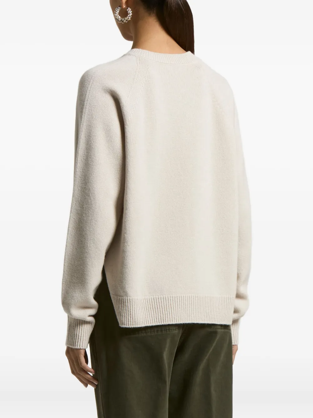 Peserico Trui met raglan mouwen en V-hals Beige