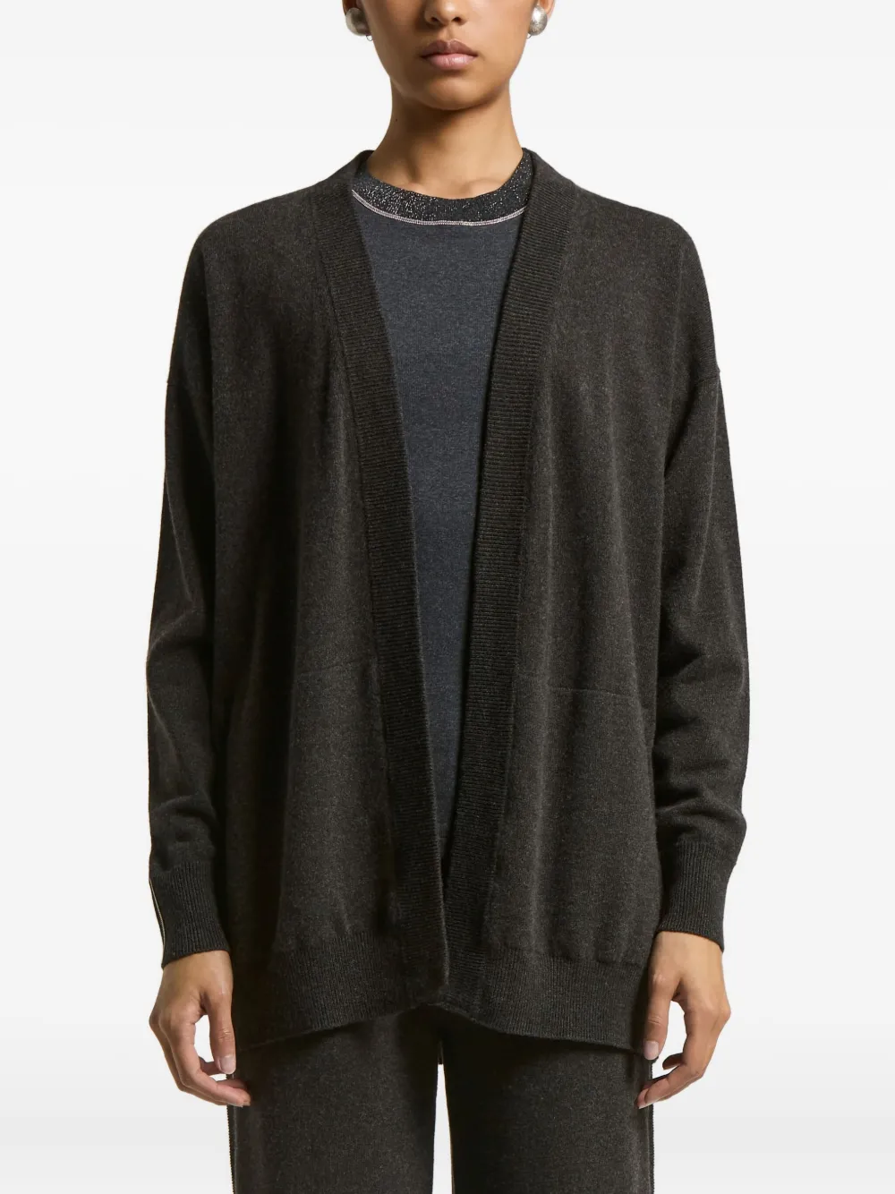Peserico pocket-detail long-sleeves cardigan | Brown | Image 1