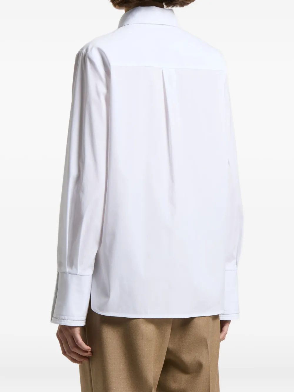 Peserico Blouse met zak van katoenblend Wit