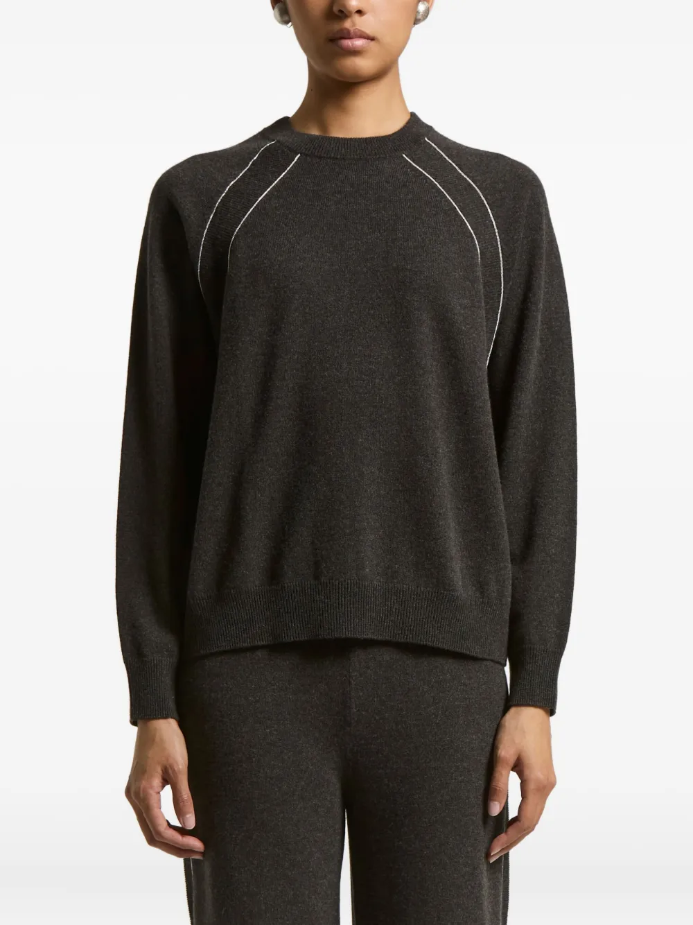 Peserico raglan-sleeve cashmere sweater | Brown | Image 1
