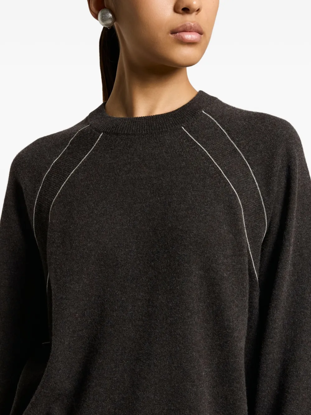 Peserico Crew Neck Jumper With Bright Details In Multi
