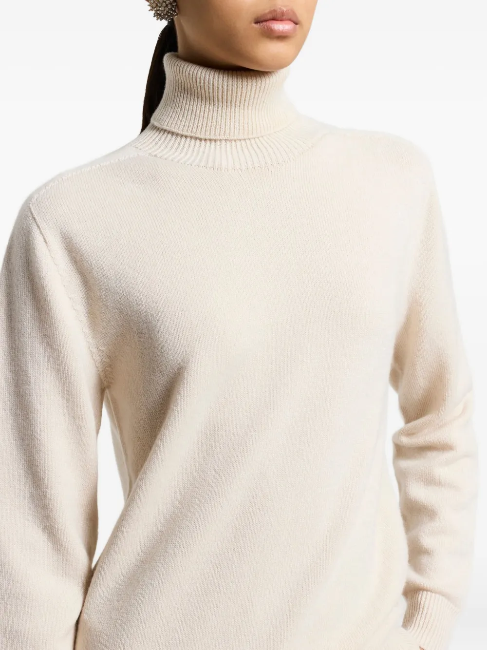 Peserico Turtleneck Cashmere Sweater In Neutral
