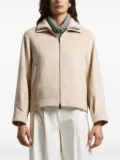 Peserico high-neck zip-front jacket - Neutrals