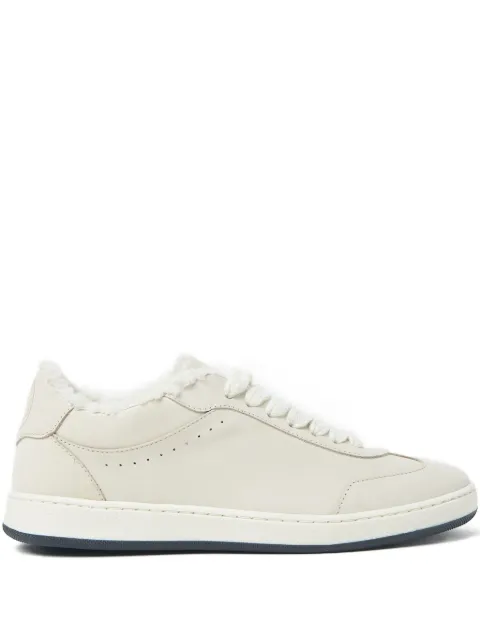 Peserico shearling-trimmed lace-up sneakers 
