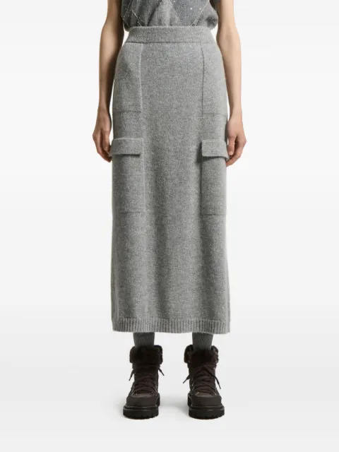 Peserico pocket-detail knit midi skirt
