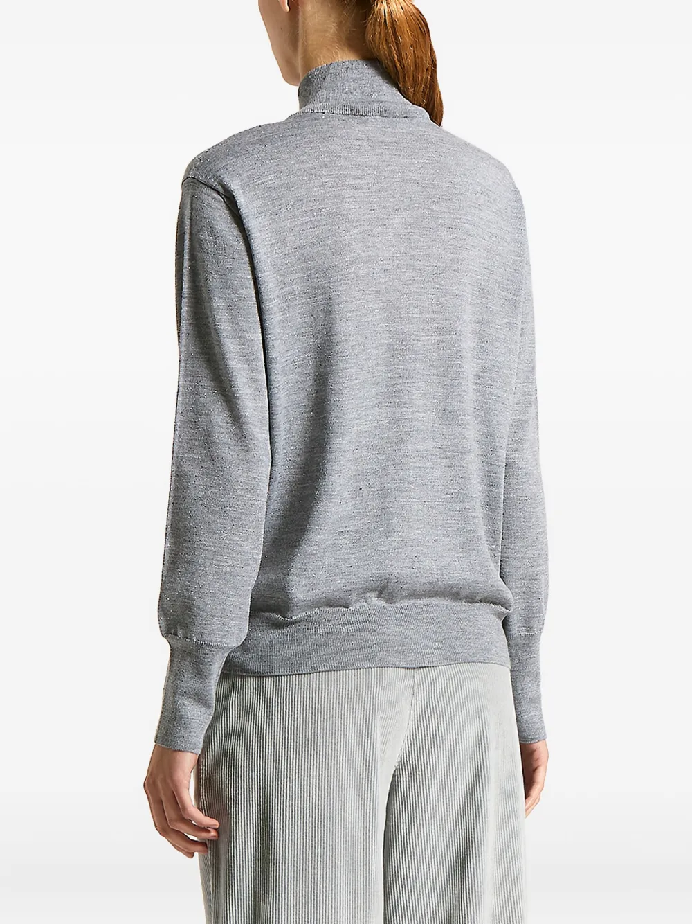 Peserico Trui met hoge hals en knopen Grijs