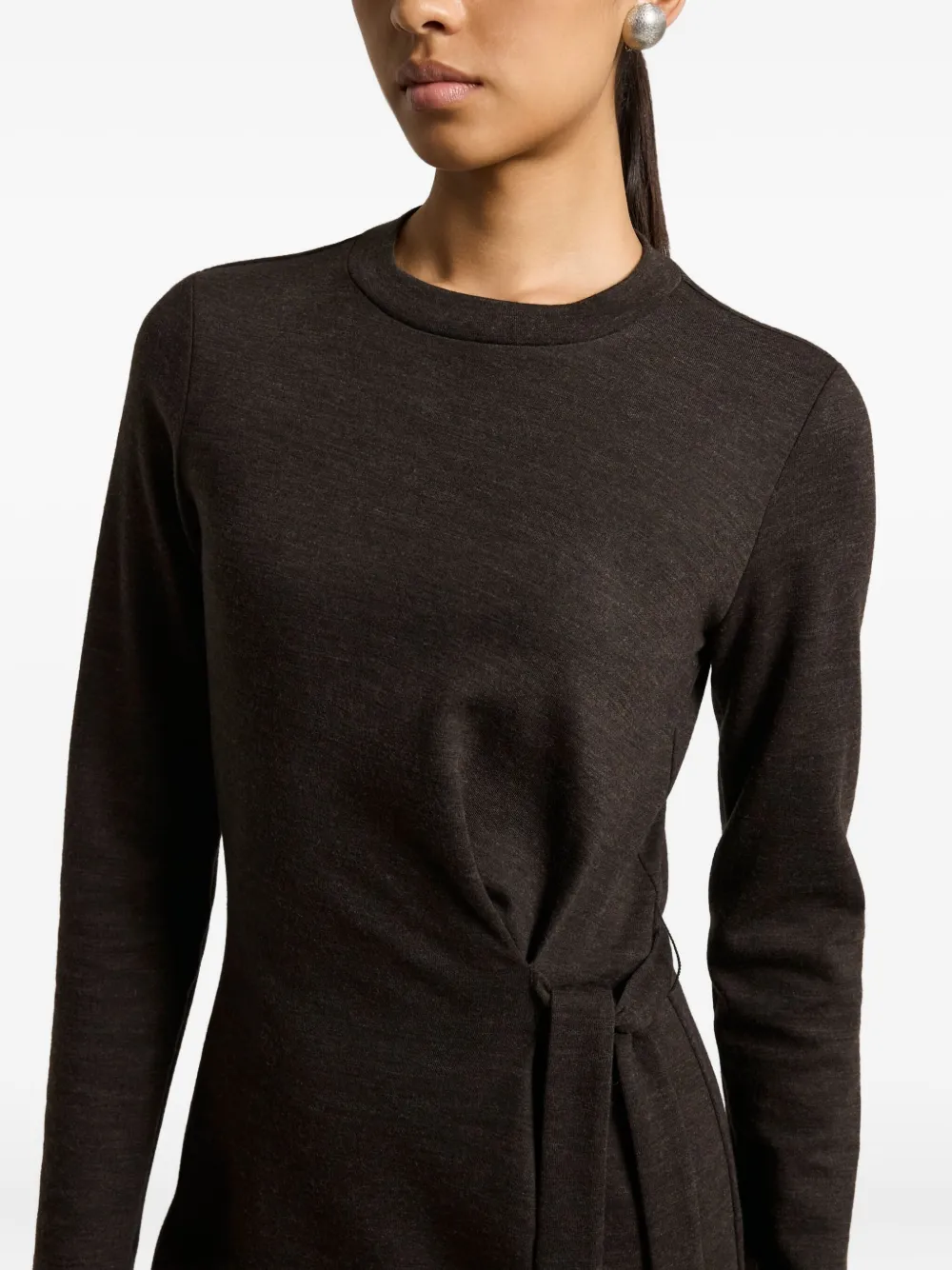 Peserico Long Sleeve Midi Dress In Green