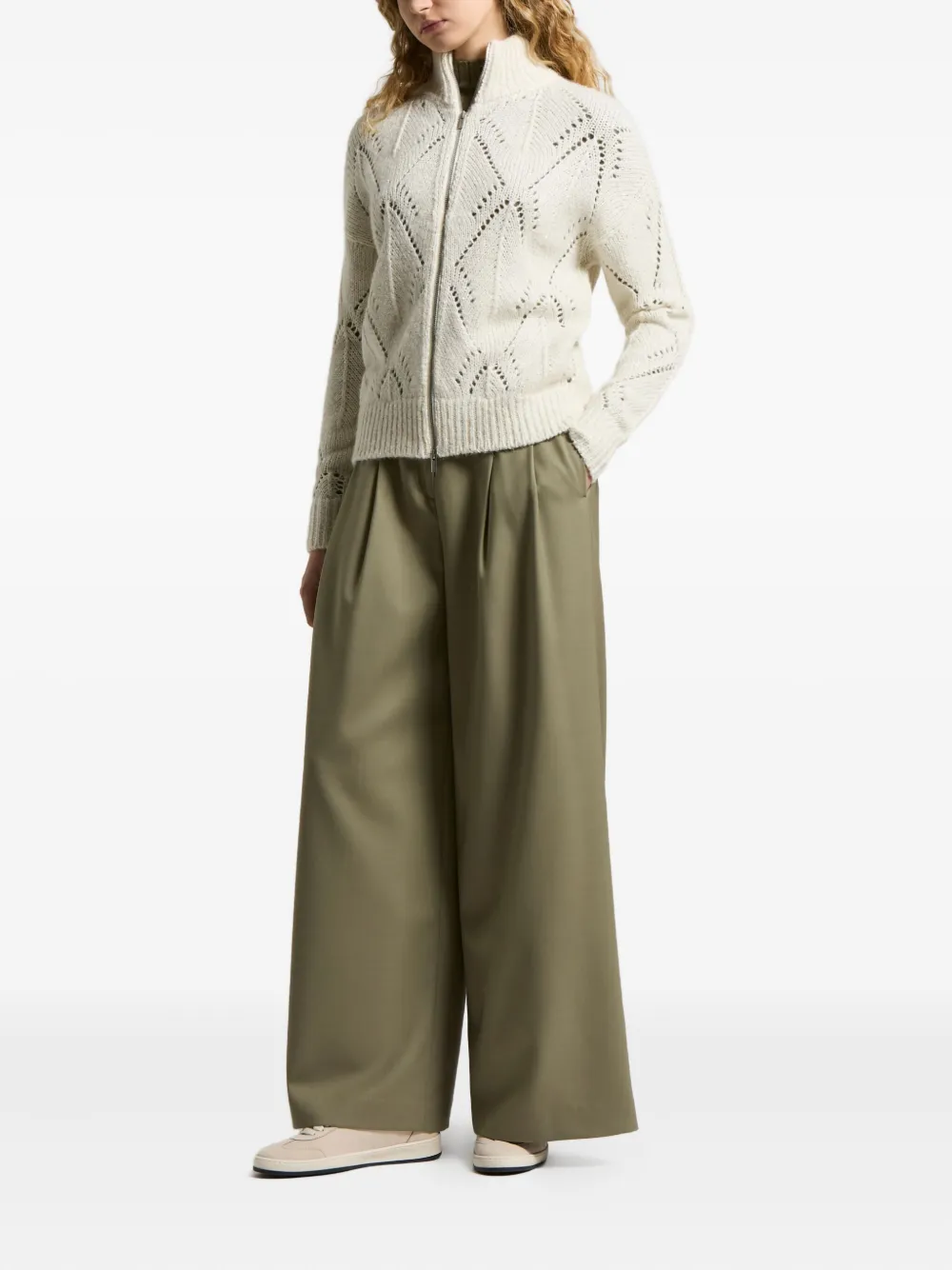 Peserico diamond-pattern zip-up cardigan | Cardigans | Image 2