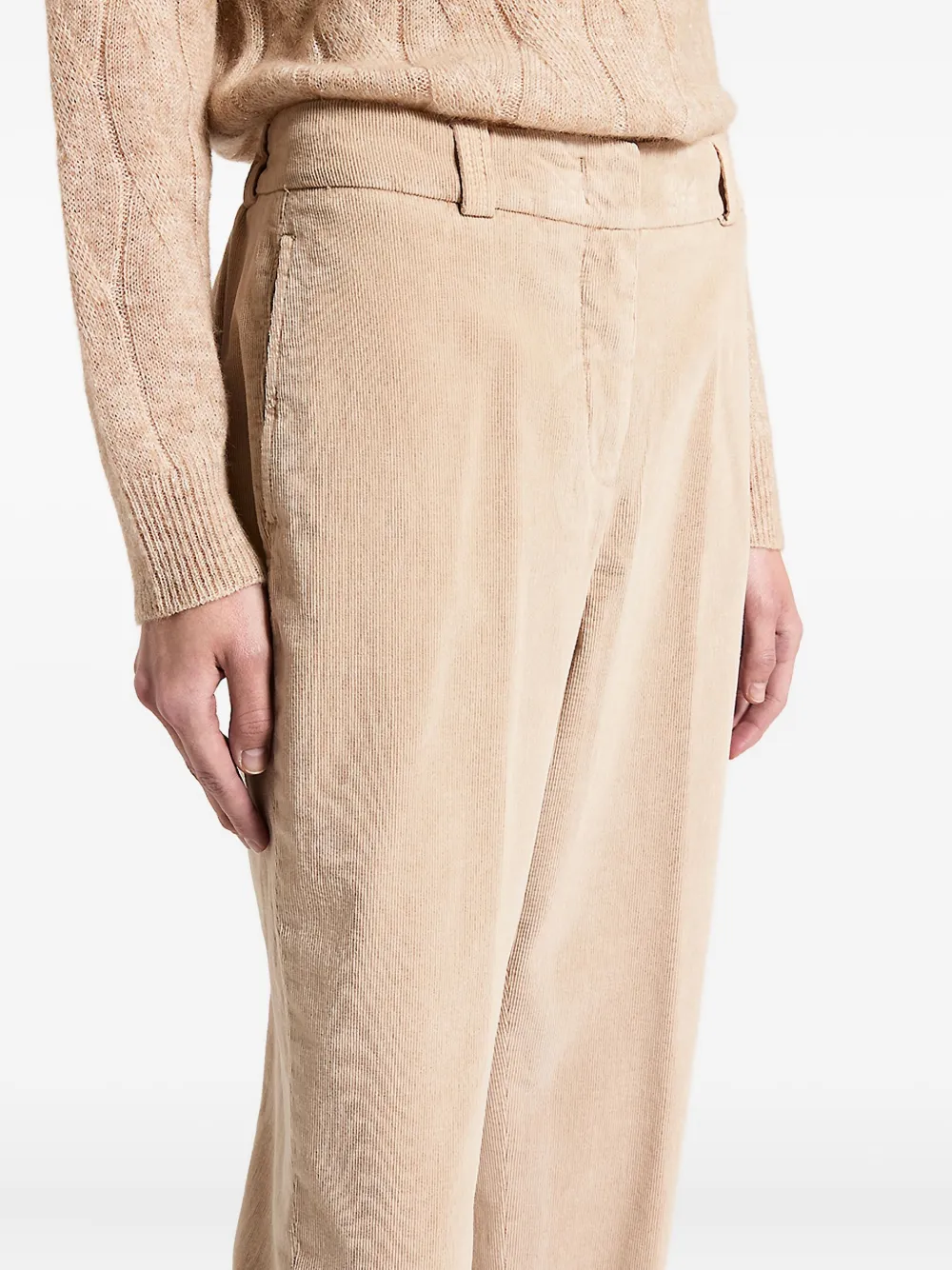 Peserico Ribfluwelen broek Beige