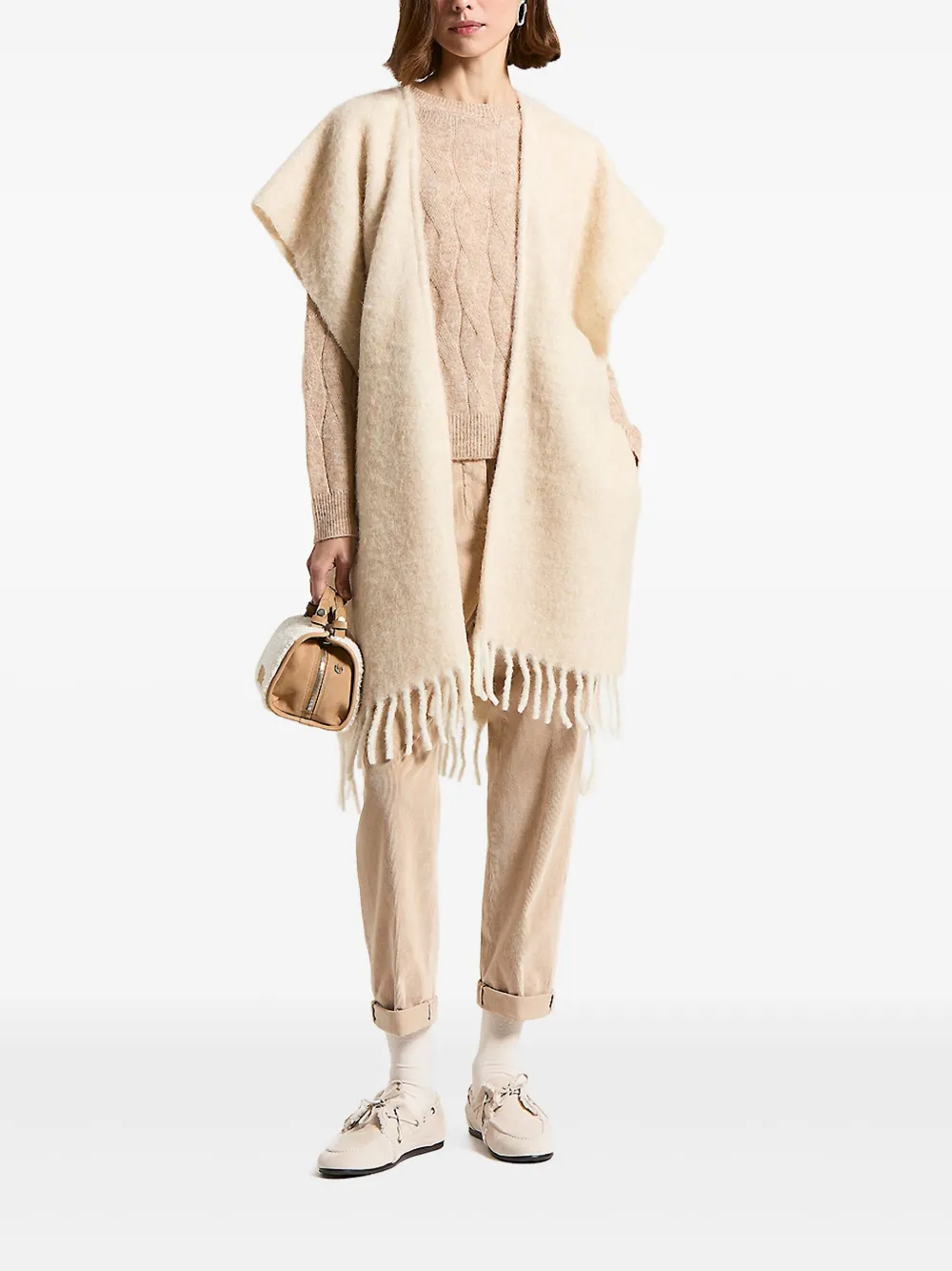 Peserico Ribfluwelen broek - Beige