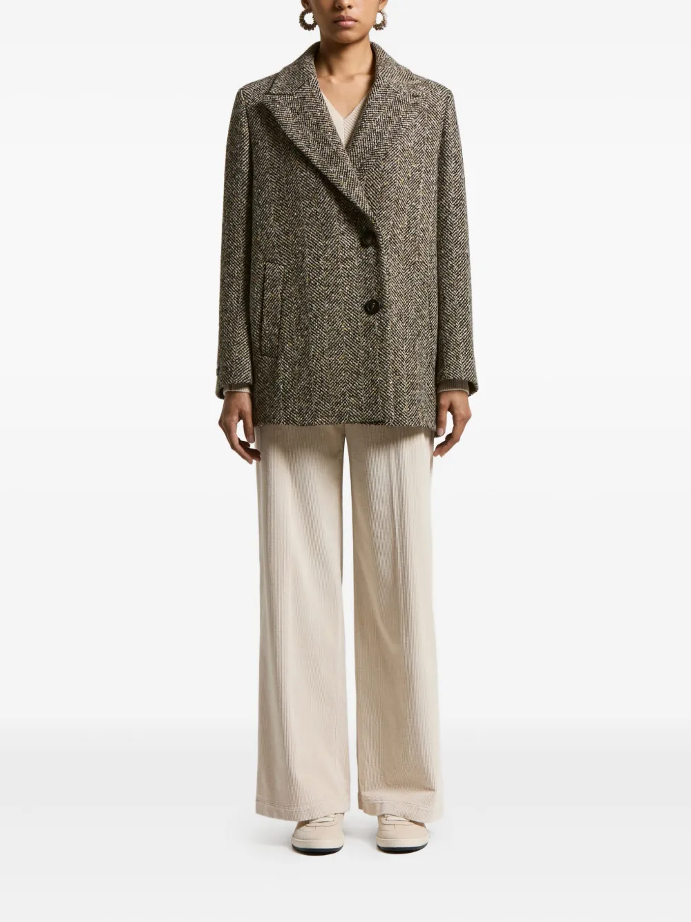 Peserico herringbone tweed coat | Double Breasted & Peacoats | Image 2