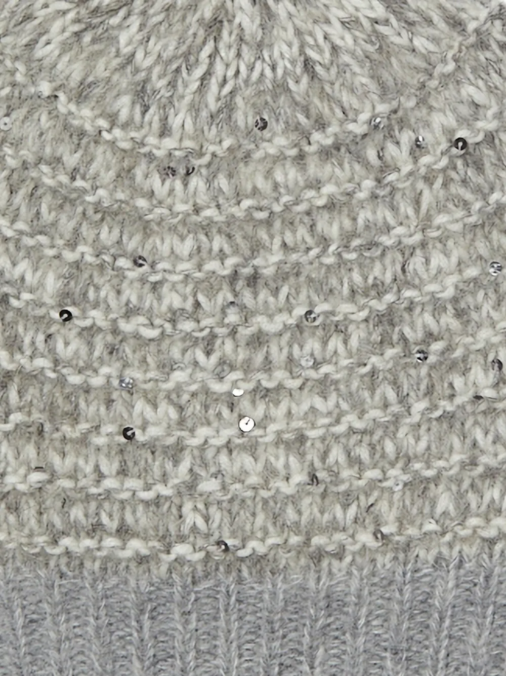 Peserico Geribbelde hoed verfraaid met pailletten - Grijs