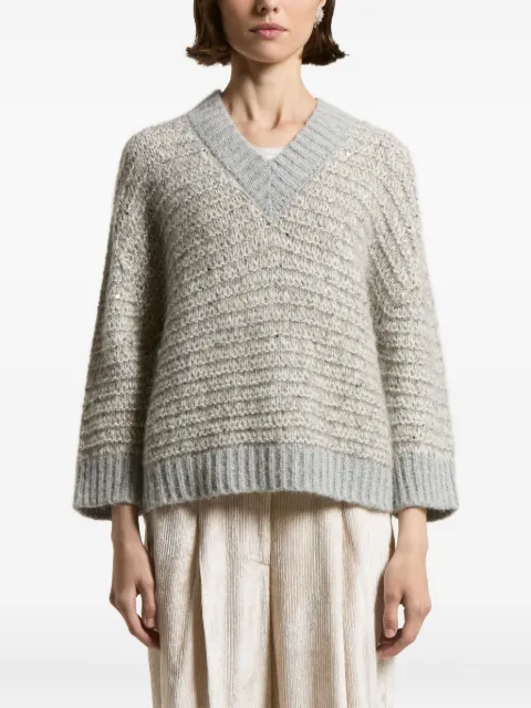 Peserico sequin-embellished V-neck sweater