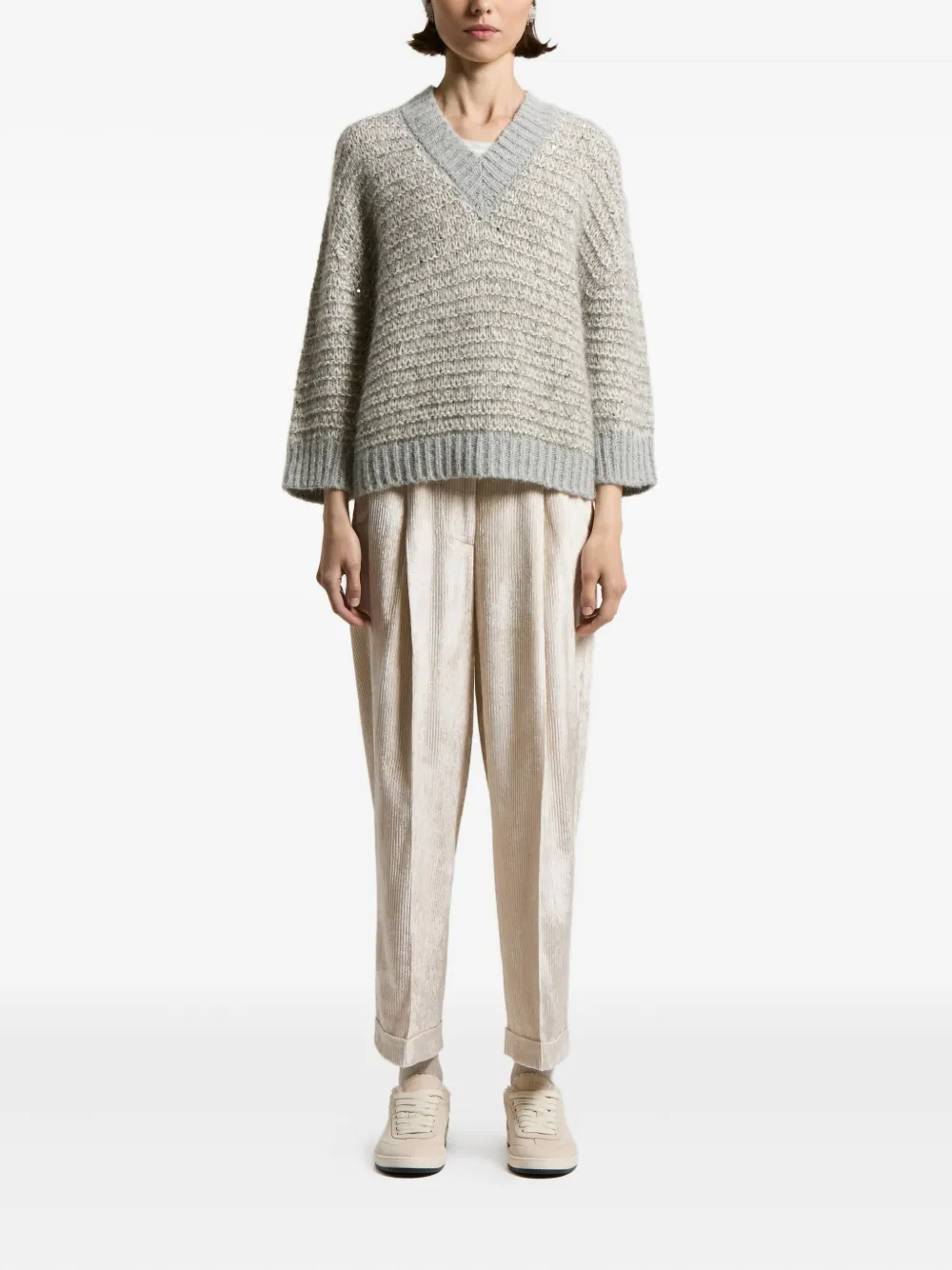 Peserico sequin-embellished V-neck sweater | Knitted Sweaters | Image 2