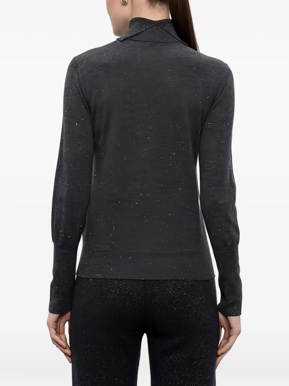 Peserico Roll-neck Sparkle-effect Top In Gray
