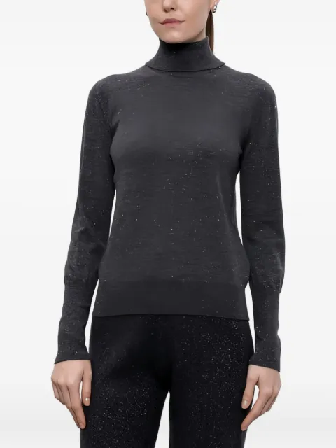 Peserico roll-neck sparkle-effect top