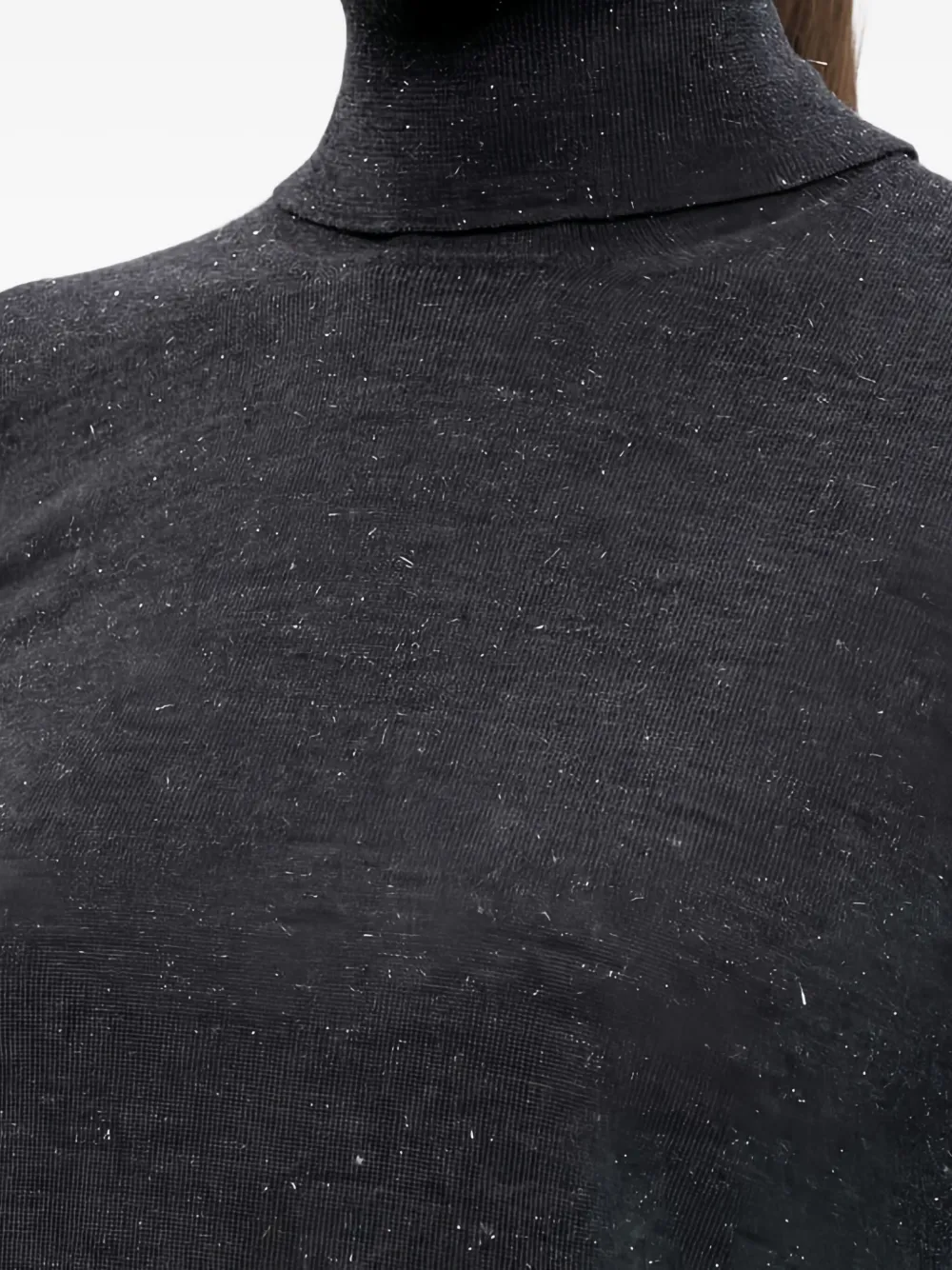 Peserico Roll-neck Sparkle-effect Top In Gray