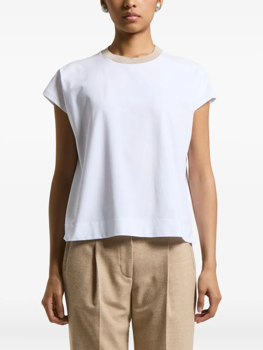 Peserico T-shirt met ronde hals Wit