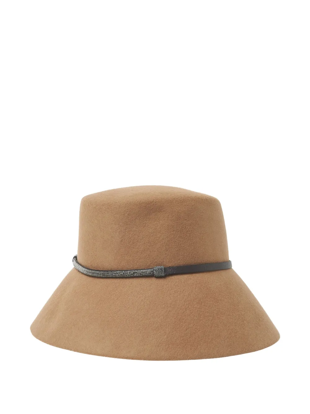 Peserico Beaded-band Felt Hat In Brown