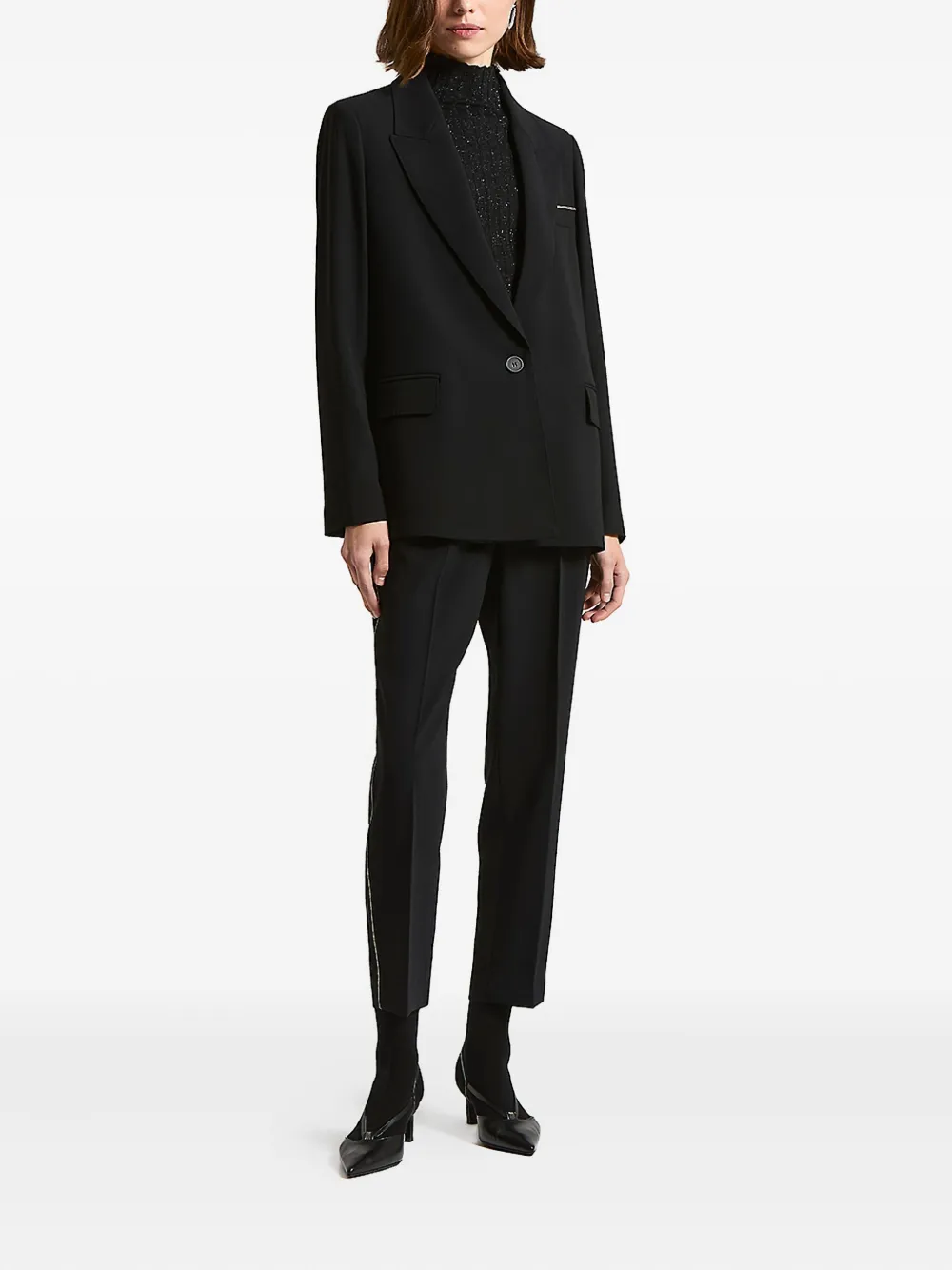 Peserico Broek met elastische tailleband - Zwart