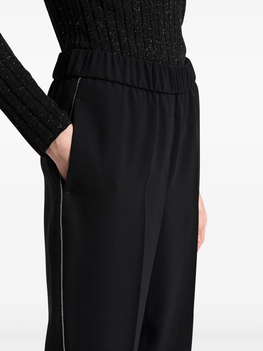 Peserico Broek met elastische tailleband Zwart