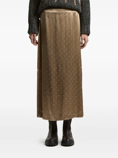 Peserico satin-dot midi skirt
