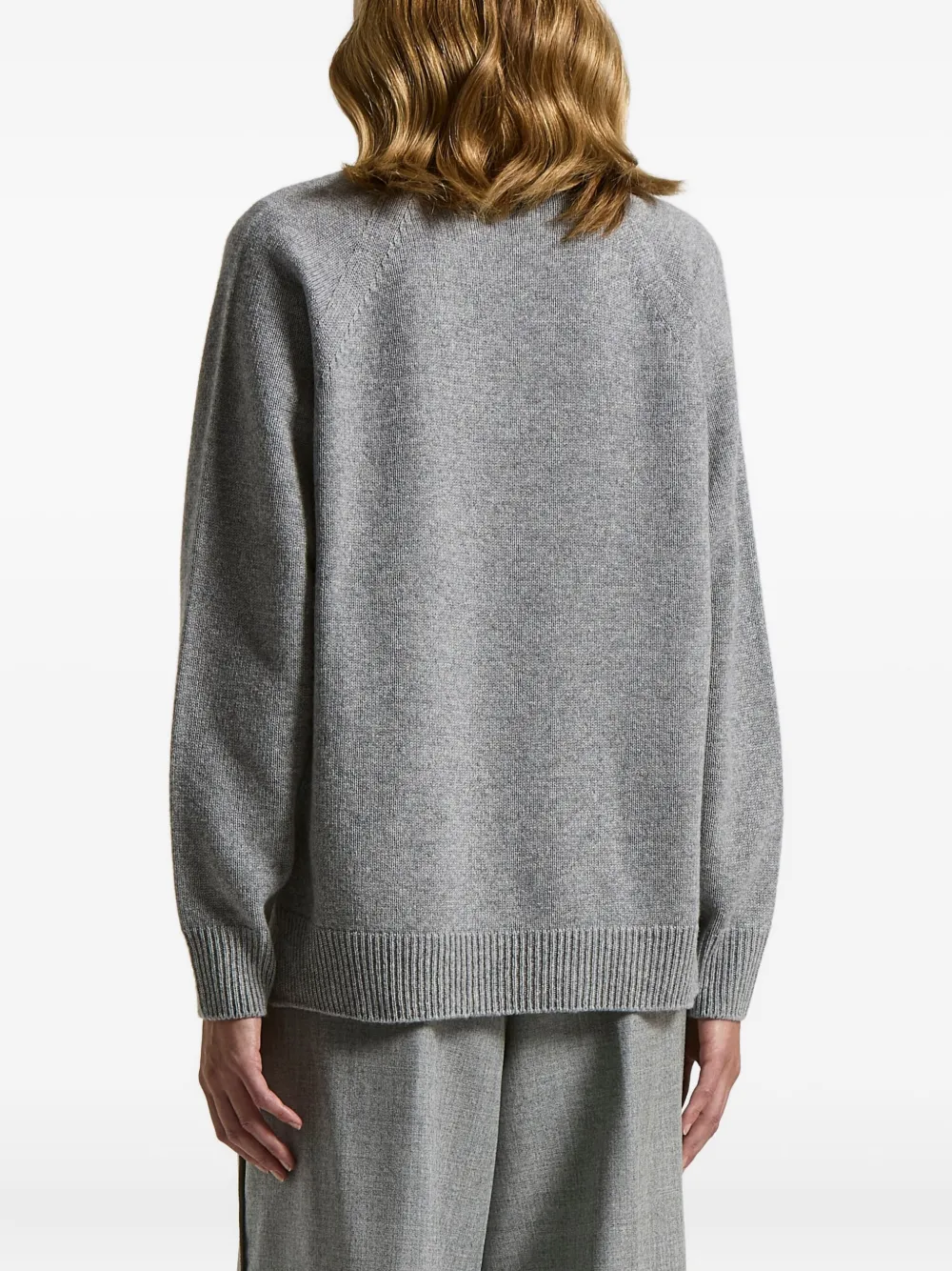 Peserico V-neck Ribbed Sweater In Gray
