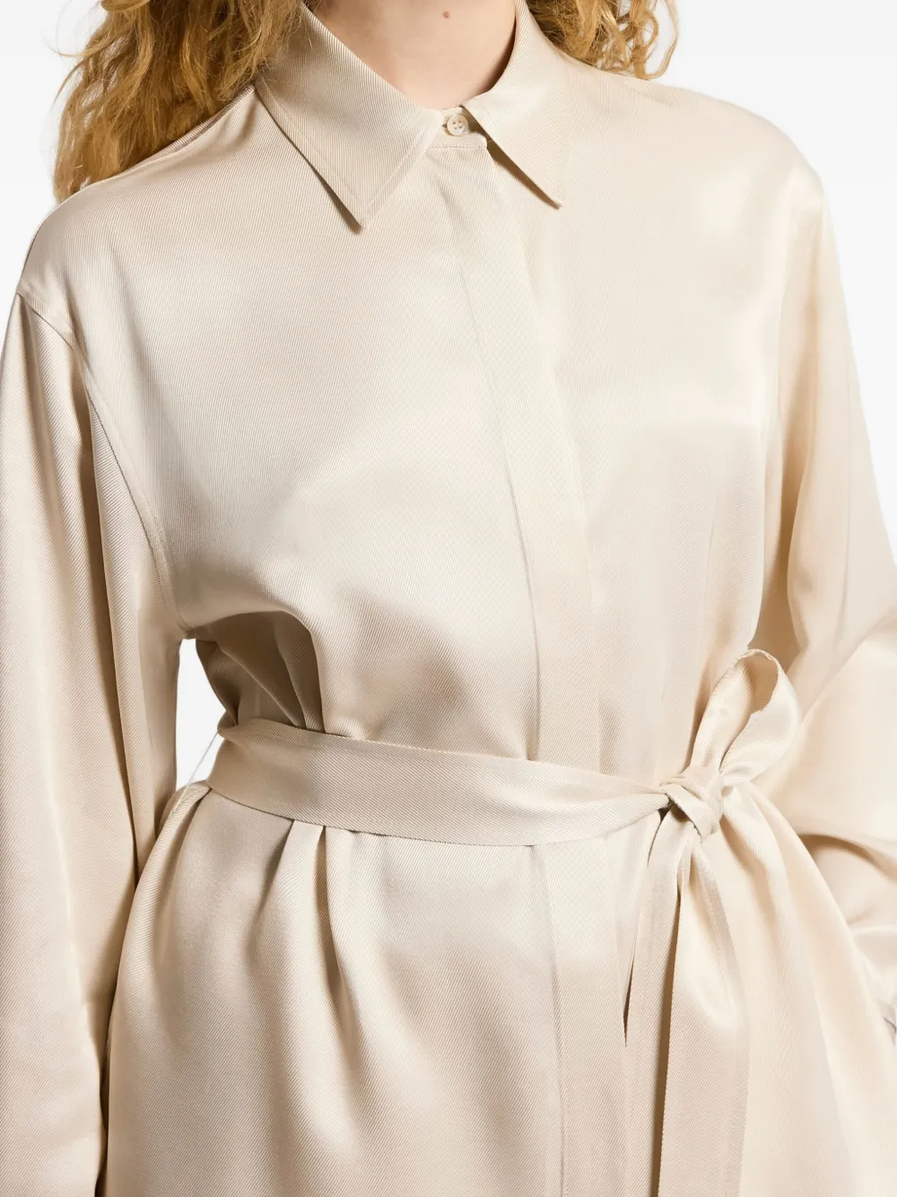 Peserico Blouse met ceintuur Beige