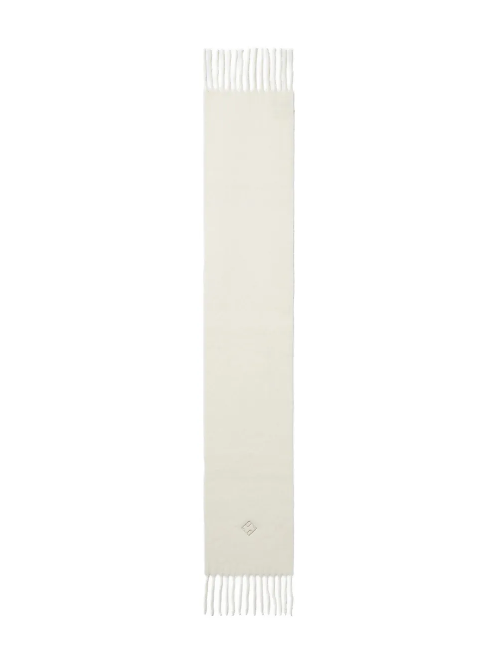 Peserico fringed logo scarf | White | Image 1
