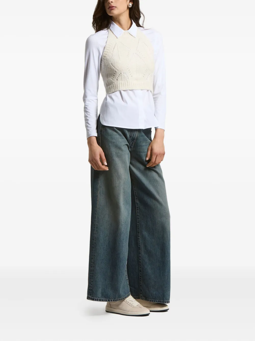Peserico Jeans met logopatch - Blauw