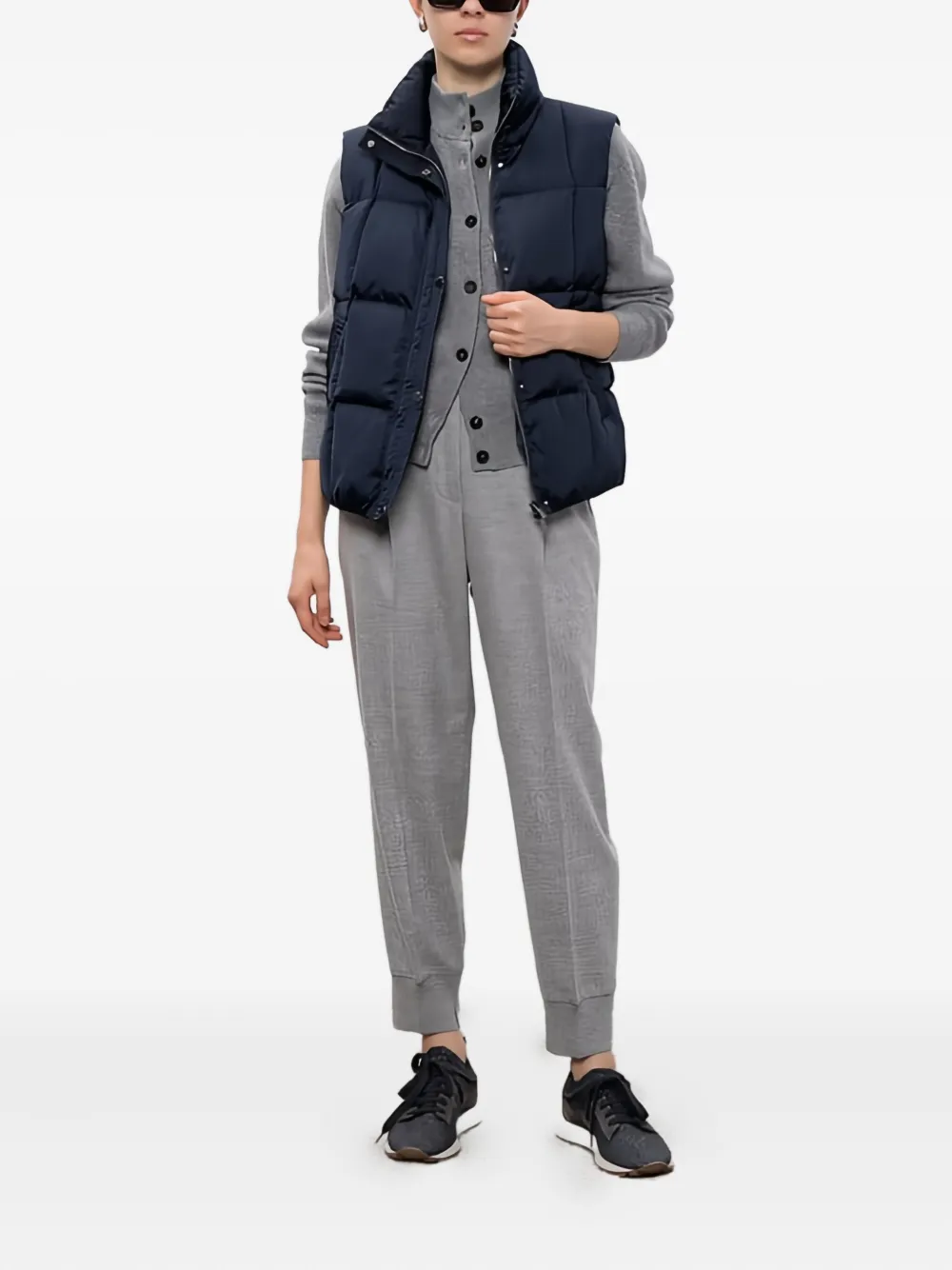 Peserico Geplooide broek met cuffs - Grijs