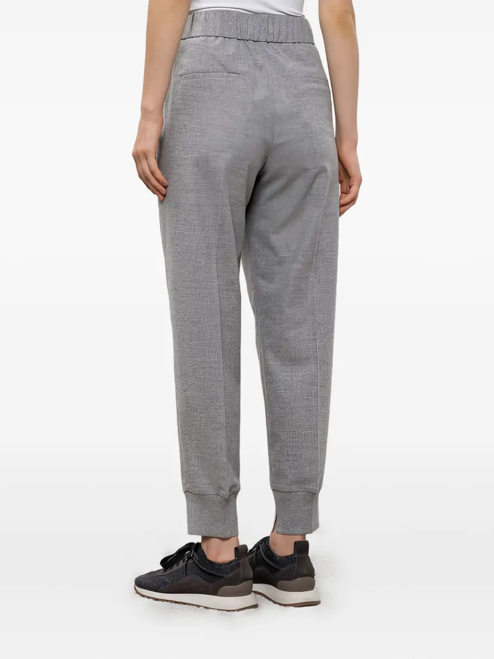 Peserico Pleated Cuffed Trousers In Gray