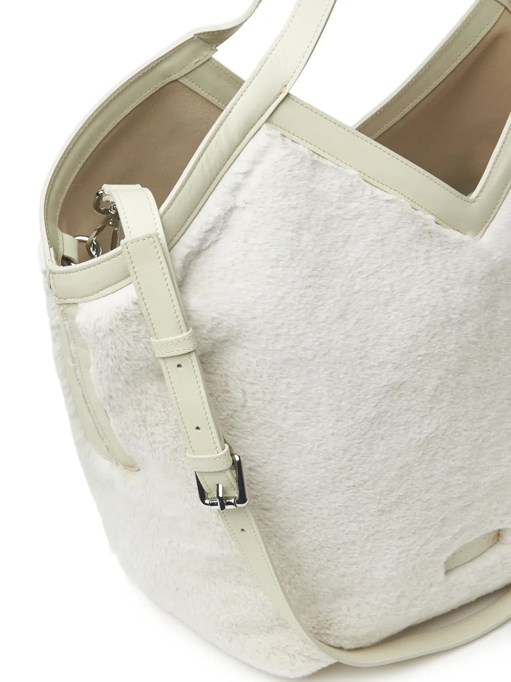 Peserico Fur-texture Tote Bag In Neutral