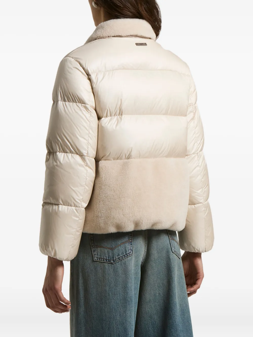 Peserico Quilted Shearling Jacket In Neutral