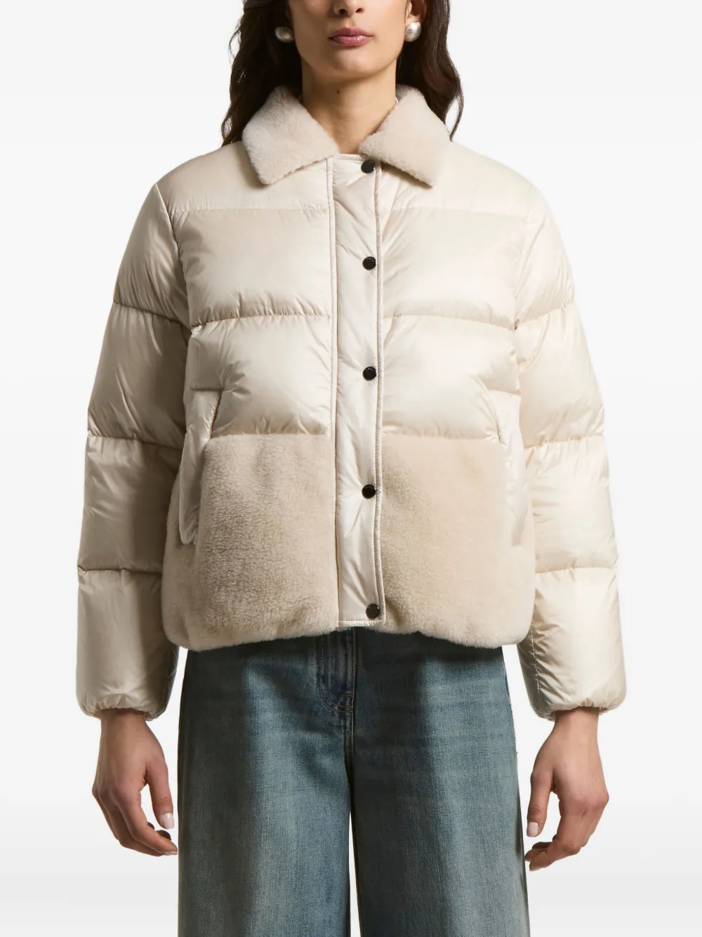 Peserico quilted shearling jacket | Neutrals | Image 1